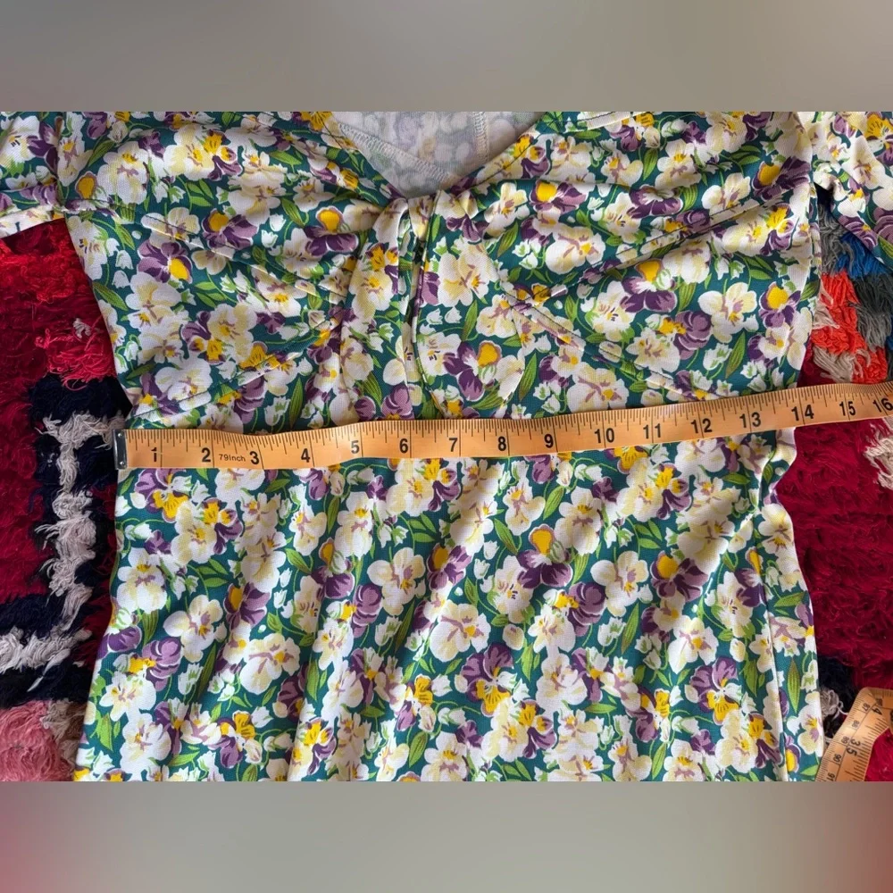 Y2K does 60s Vintage Silk Diane Von Furstenberg Multicolor Floral Midi Dress - Picture 5 of 9